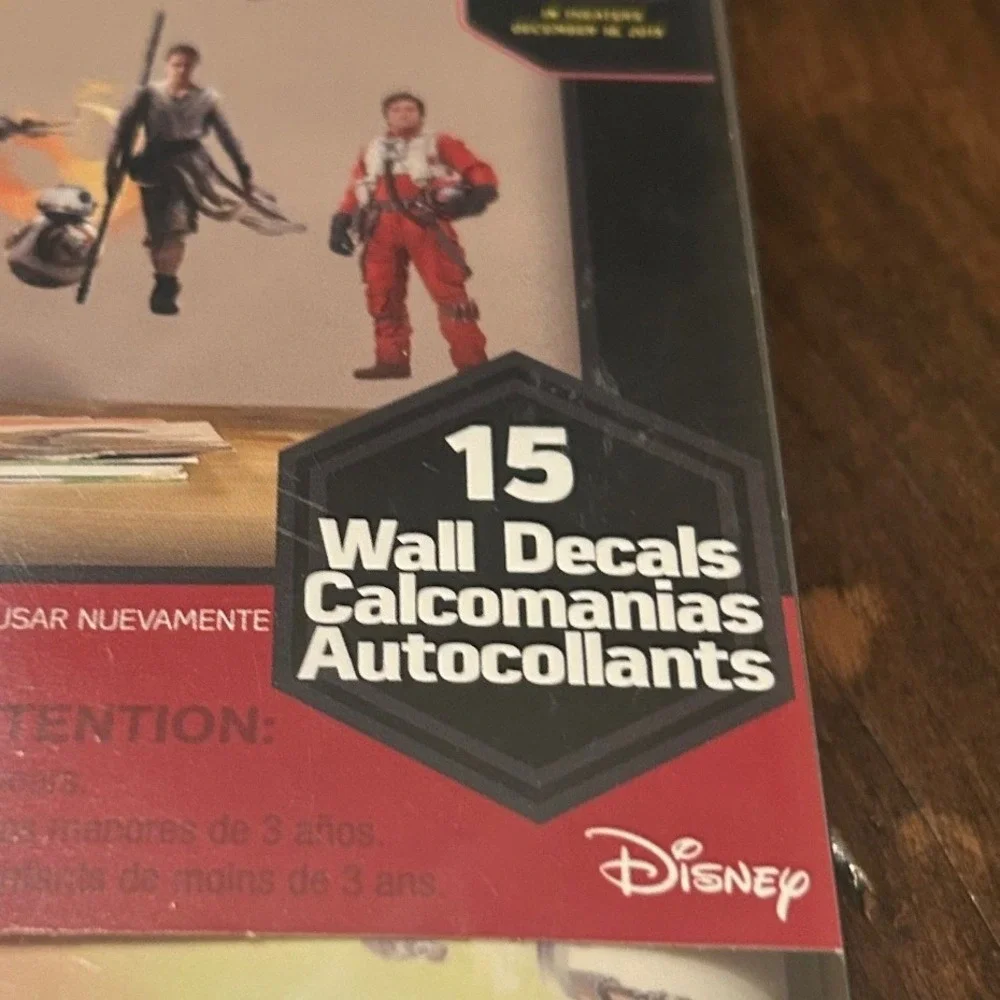 Star Wars Wall Decals Kids‎ New Force Awakens 15pc Peel Stick Playroom Bedroom
